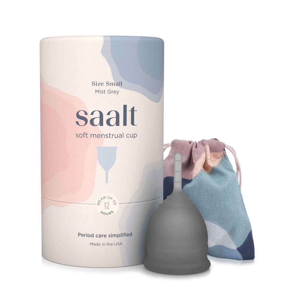 Saalt small menstrual cup in mist grey